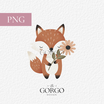 Cute boho Fox PNG