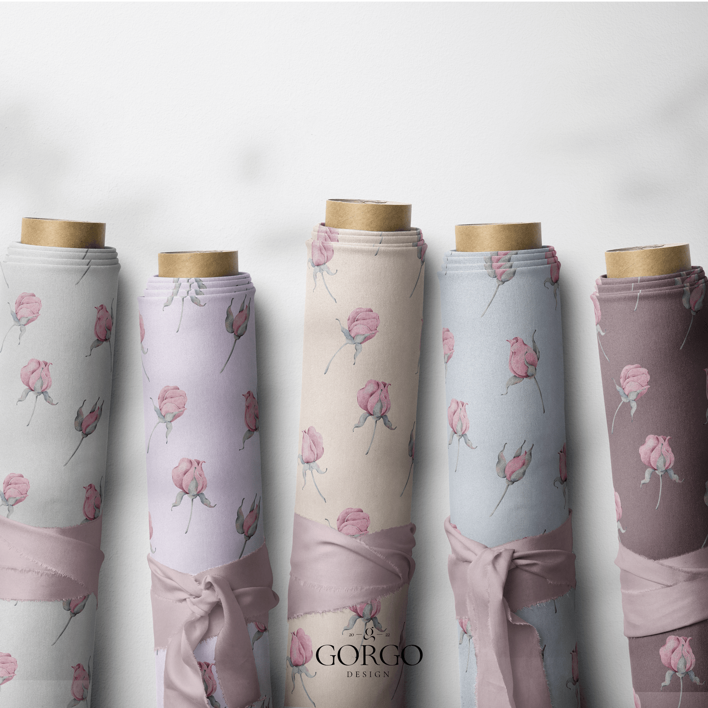 Exclusive Seamless Pattern with Rose Buds