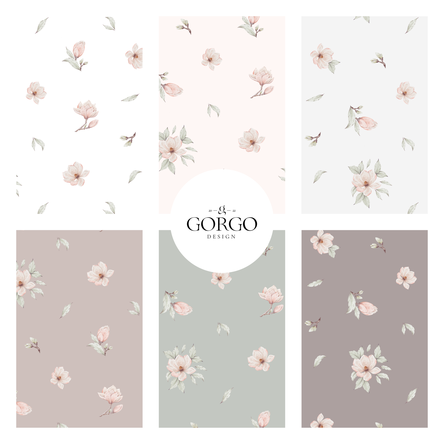 Non-Exclusive Seamless Pattern with Beautiful Magnolia