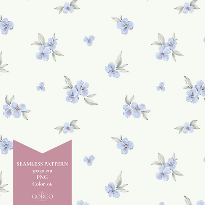 Exclusive Seamless Pattern with Blue Hydrangea