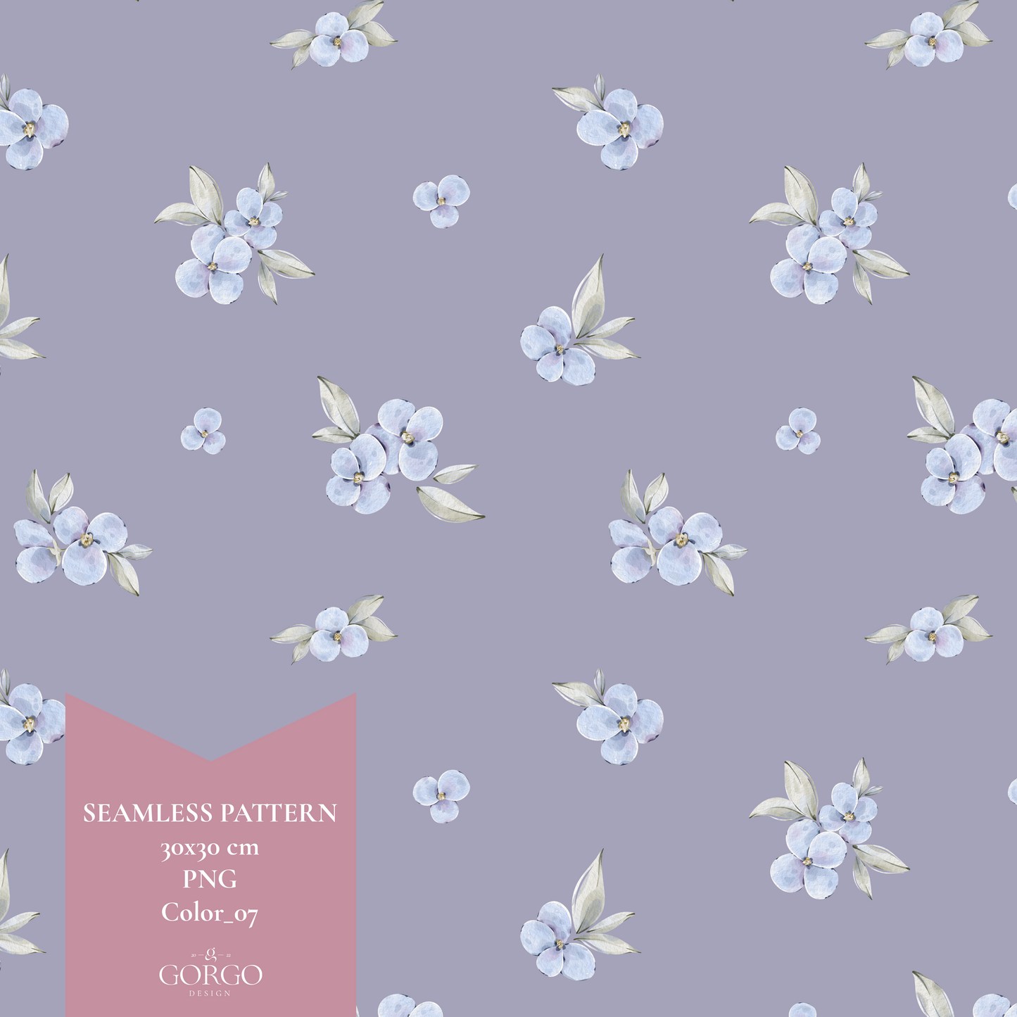 Exclusive Seamless Pattern with Blue Hydrangea