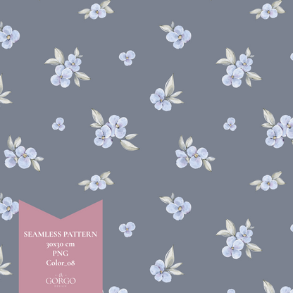 Exclusive Seamless Pattern with Blue Hydrangea