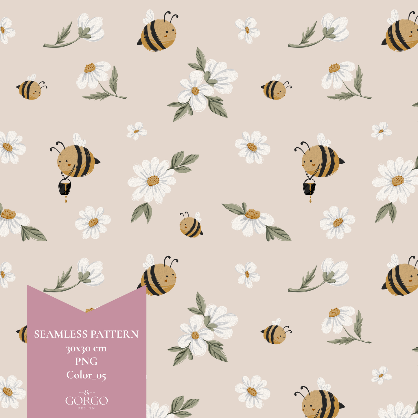 Exclusive Cute Bee Seamless Pattern