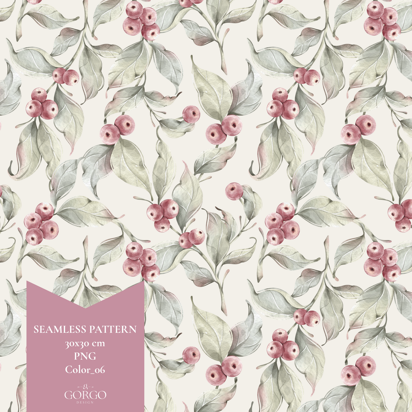 Exclusive Seamless Pattern with Berries