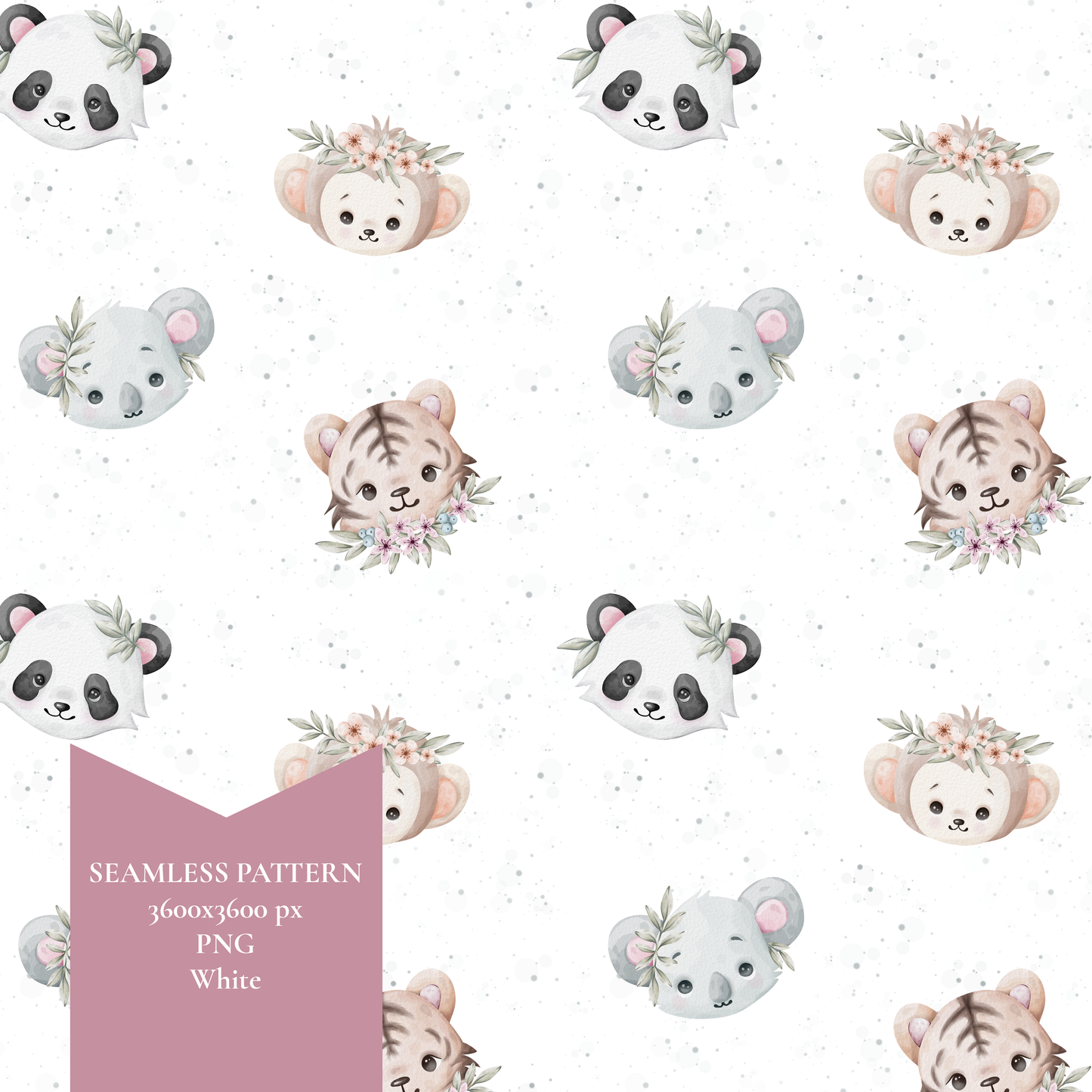 Exclusive Cute Jungle Animals Seamless Pattern