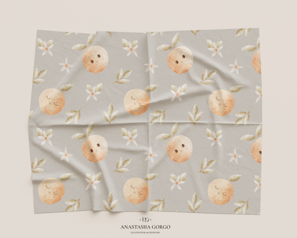 Non-Exclusive Seamless Pattern with Cute Oranges