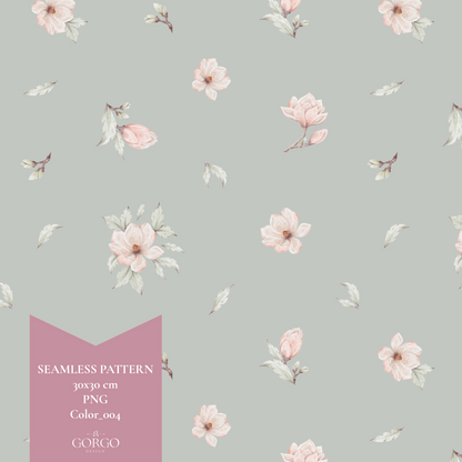 Non-Exclusive Seamless Pattern with Beautiful Magnolia