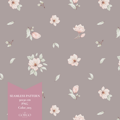 Non-Exclusive Seamless Pattern with Beautiful Magnolia